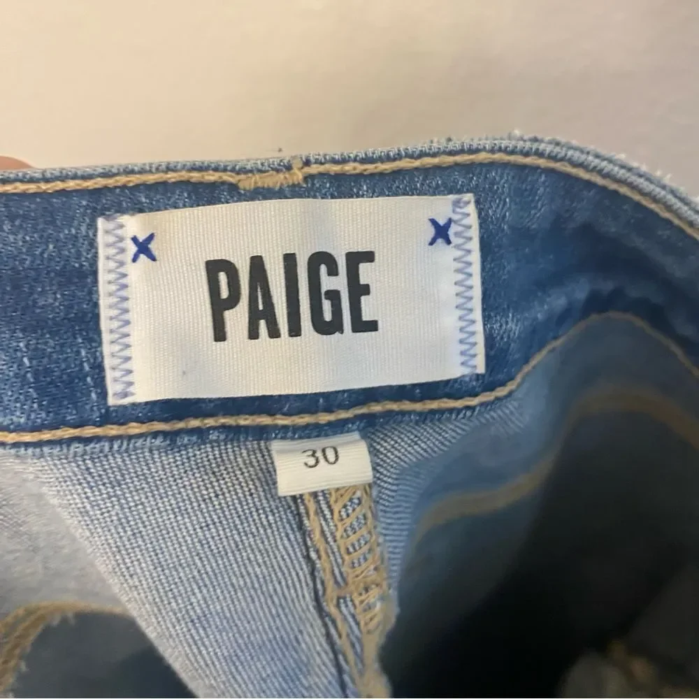 Paige HIGH RISE JIMMY JIMMY CROP medium wash Venice Skinny denim jeans size 30